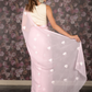 Rajwada Pink Heart Shape Embroidered Georgette Saree with Unstitched Blouse for Women