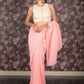 Rajwada Pink Crushed Georgette Saree Without Blouse for Women