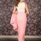 Rajwada Pink Crushed Georgette Saree Without Blouse for Women