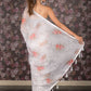 Rajwada White Printed Polyester Saree Without Blouse For Women