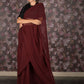 Rajwada Maroon Crushed Georgette Saree with Unstitched Blouse for Women