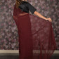 Rajwada Maroon Crushed Georgette Saree with Unstitched Blouse for Women
