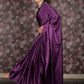 Rajwada Purple Solid Satin Saree With Unstitched Blouse For Women
