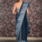 Rajwada Teal Embroidered Tissue Saree With Unstitched Blouse For Women