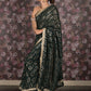 Rajwada Dark Green Sequins Embroidered Gota Lace Georgette Saree with Unstitched Blouse for Women