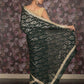 Rajwada Dark Green Sequins Embroidered Gota Lace Georgette Saree with Unstitched Blouse for Women