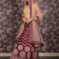 Rajwada Purple Semi stitched Sequins Embroidered Velvet Lehenga with Unstitched Blouse And Dupatta For Women