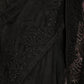 Rajwada Black Thread Embroidered Net Saree With Unstitched Blouse For Women