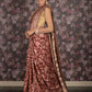 Rajwada Brown Cotton Blend Woven Saree with Unstitched Blouse for Women