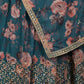 Rajwada Teal Embroidered Lehenga Set With Dupatta And Unstitched Blouse For Women