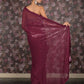 Rajwada Purple Sequins Embroidered Georgette Saree with Unstitched Blouse for Women