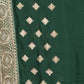 Rajwada Green Embroidered Gerogette Saree with Unstitched Blouse for Women