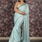 Rajwada Blue Crepe Silk Saree With Unstitched Blouse For Women