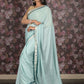 Rajwada Blue Crepe Silk Saree With Unstitched Blouse For Women