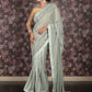 Rajwada Sea Green Woven Lycra Saree with Unstitched Blouse for Women