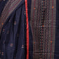 Rajwada Dark Blue Cotton Blend Woven Saree with Unstitched Blouse for Women