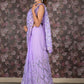 Rajwada Lavendar Sequins Embroidered Georgette Saree With Unstitched Blouse For Women