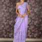 Rajwada Lavendar Sequins Embroidered Georgette Saree With Unstitched Blouse For Women