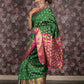 Rajwada Green Silk Blend Woven Saree with Unstitched Blouse for Women