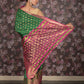 Rajwada Green Silk Blend Woven Saree with Unstitched Blouse for Women