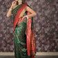 Rajwada Green Ethnic Woven Silk Blend Saree Without Blouse for Women