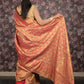 Rajwada Red Shaded Patola Silk Woven Saree with Unstitched Blouse for Women