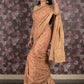 Rajwada Beige Embroidered Georgette Saree Without Blouse For Women