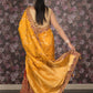 Rajwada Mustard Woven Silk Blend Saree With Unstitched Blouse For Women