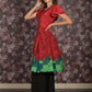 Rajwada Red A-Line Printed Rayon Kurti For Women