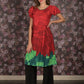 Rajwada Red A-Line Printed Rayon Kurti For Women