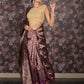 Rajwada Purple Silk Blend Woven Saree with Unstitched Blouse for Women