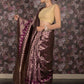 Rajwada Purple Silk Blend Woven Saree with Unstitched Blouse for Women