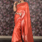 Rajwada Orange Printed Crepe Saree With Unstitched Blouse For Women