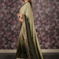 Rajwada Dark Green Woven Silk Blend Saree With Unstitched Blouse For Women