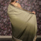 Rajwada Dark Green Woven Silk Blend Saree With Unstitched Blouse For Women