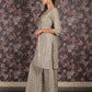 Rajwada Grey Mirror Embroidered Crepe Stitched Kurta Set For Women
