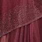 Rajwada Maroon Embellished Polyester Shaded Saree for Women