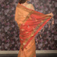 Rajwada Orange Woven Cotton Silk Blend Saree With Unstitched Blouse For Women