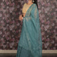 Rajwada Teal Embroidered Semi Stitched Georgette Lehenga Set With Dupatta And Unstitched Blouse For Women