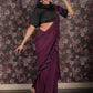 Rajwada Purple Sequins Embroidered Polyester Ruffles Saree with Unstitched Blouse for Women