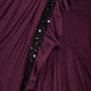 Rajwada Purple Sequins Embroidered Polyester Ruffles Saree with Unstitched Blouse for Women