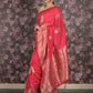Rajwada Pink Woven Silk Blend Saree With Unstitched Blouse For Women