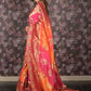 Rajwada Multicolor Silk Blend Woven Embroidered Saree with Unstitched Blouse for Women