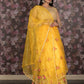 Rajwada Yellow Embroidered Semi Stitched Georgette Lehenga Set With Dupatta And Unstitched Blouse For Women