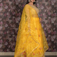 Rajwada Yellow Embroidered Semi Stitched Georgette Lehenga Set With Dupatta And Unstitched Blouse For Women