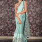 Rajwada Sea Green Embellished Lycra Saree with Unstitched Blouse for Women