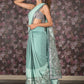 Rajwada Sea Green Embellished Lycra Saree with Unstitched Blouse for Women