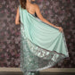 Rajwada Sea Green Embellished Lycra Saree with Unstitched Blouse for Women