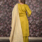 Rajwada Light Olive Sequins Embroidered Cotton Blend Stitched Kurta Set for Women