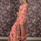 Rajwada Peach Woven Cotton Silk Blend Saree With Unstitched Blouse For Women